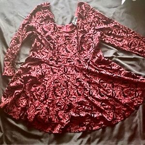 ModCloth x Collectif Burgundy & Black Halloween Dress